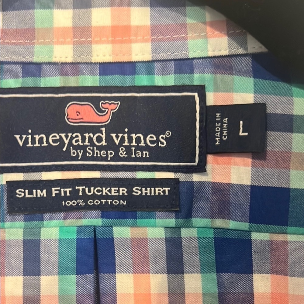 NWOT VINEYARD VINES Men's Multicolor Plaid Shirt SIZE L - Picture 7 of 9